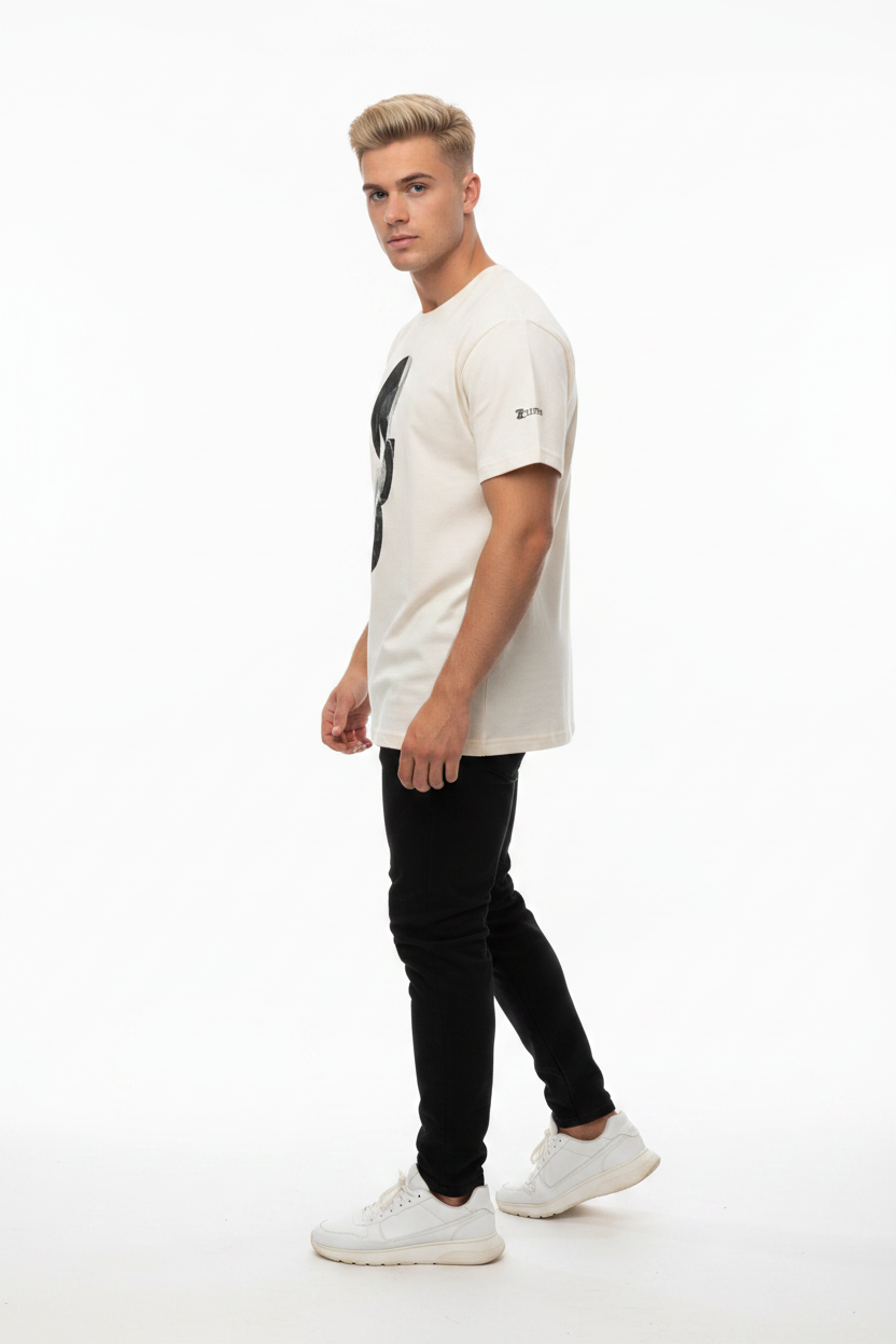 Homme blond 3/4 t-shirt vinyl