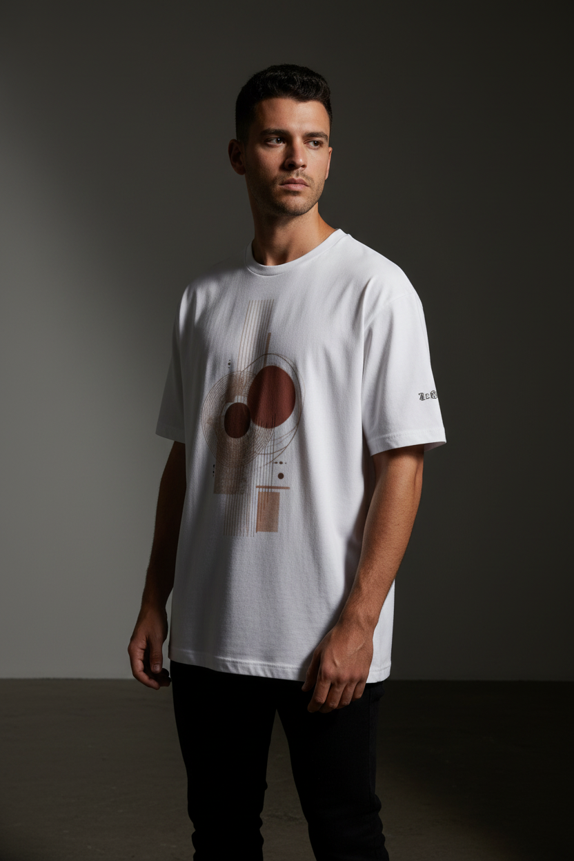 T-shirt Oversize Obsidian avec mannequin