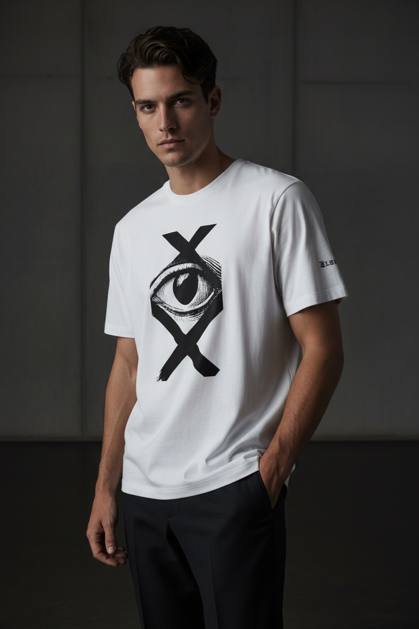 T-shirt unisexe 1 avec mannequin